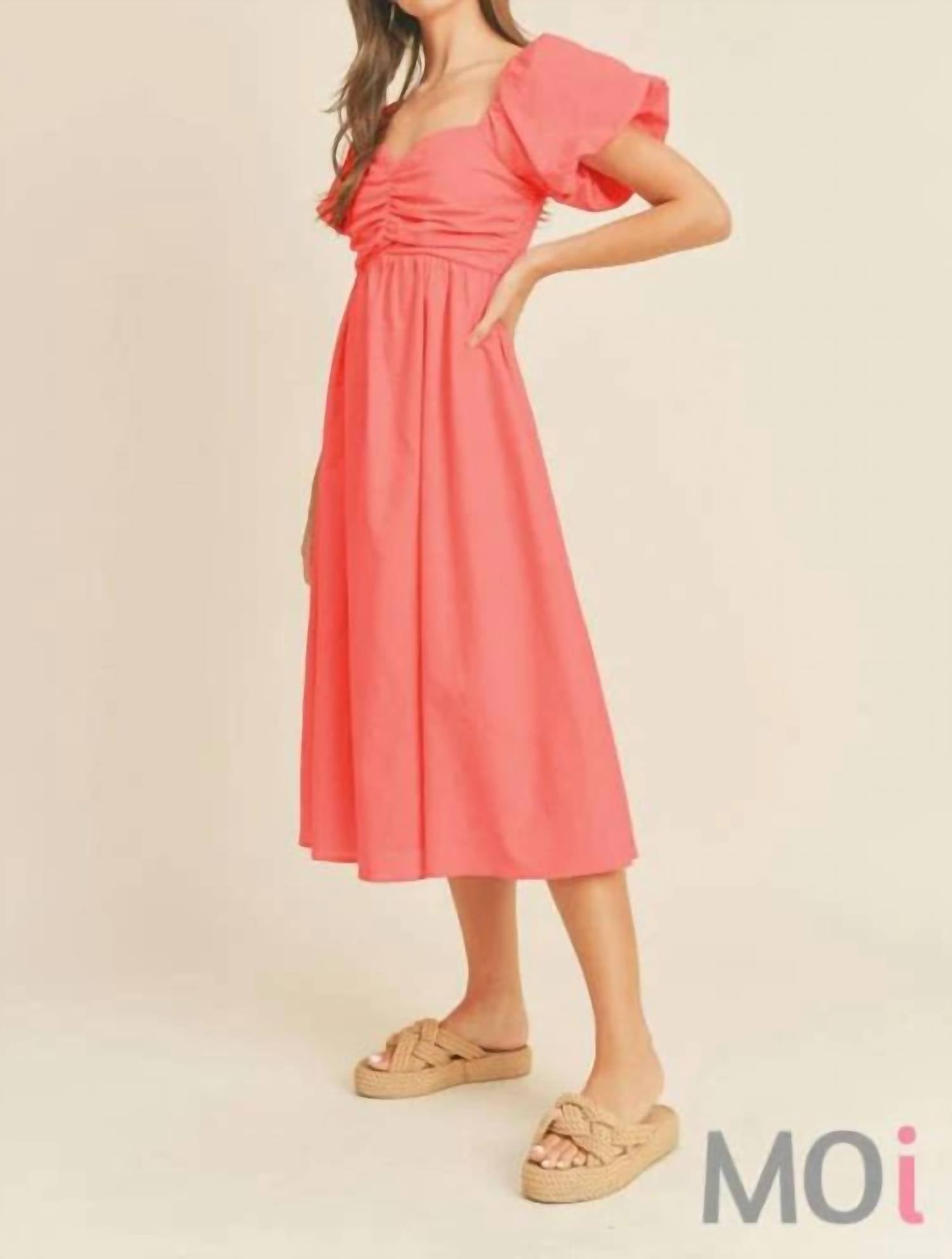&Merci - Puff Sleeve Midi Dress