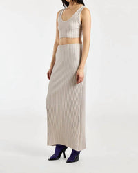 COTTON CITIZEN Capri Maxi Skirt in fog - women's skirt