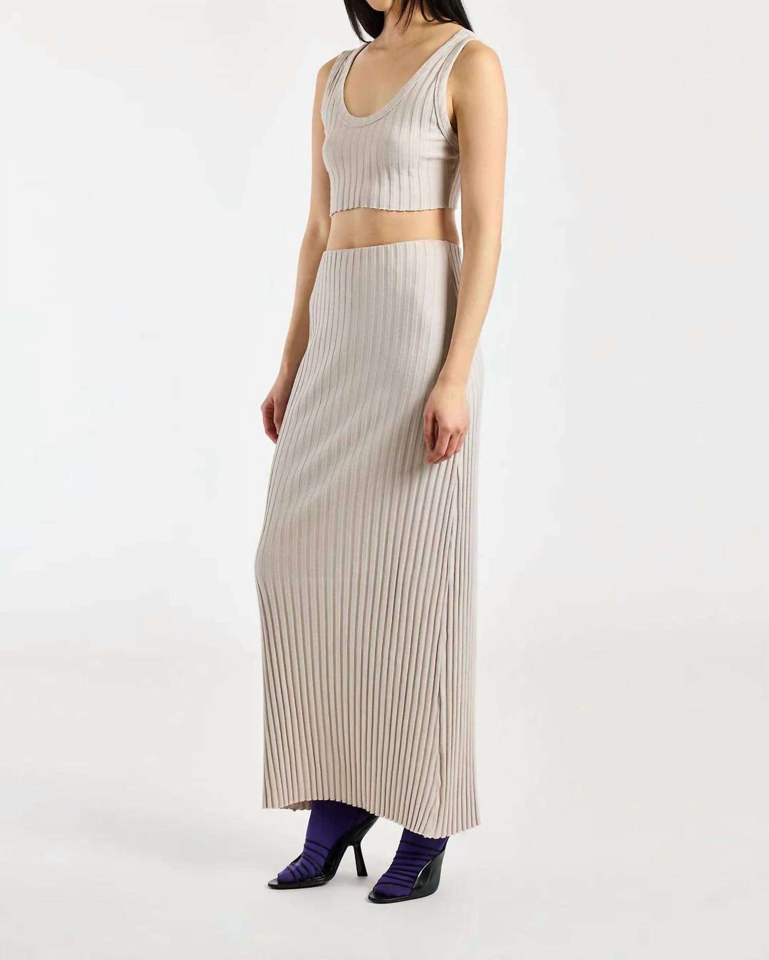COTTON CITIZEN Capri Maxi Skirt in fog - women's skirt