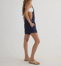 Bella Dahl Button Shortall Romper in navy - women's pants - alternate view