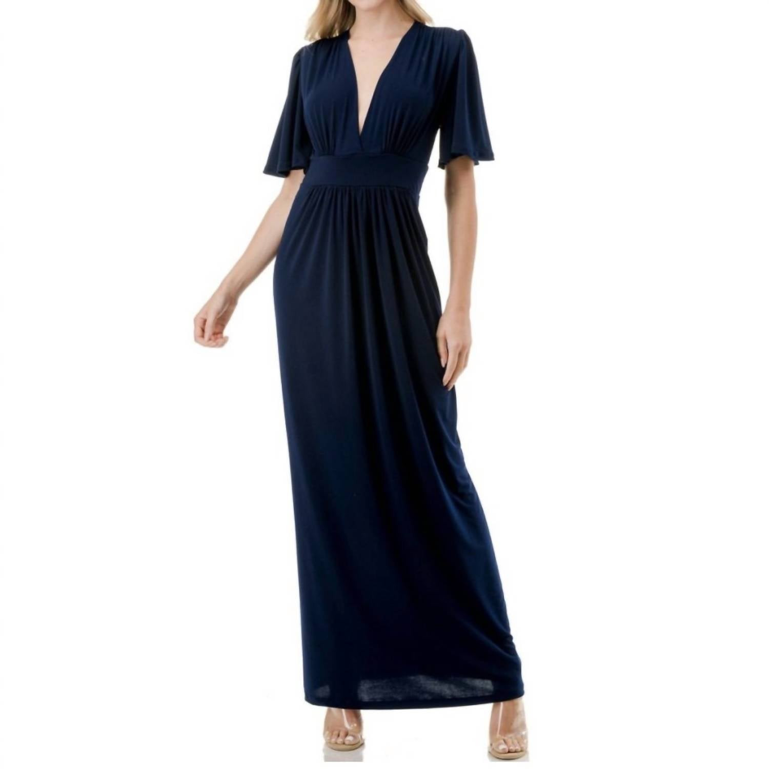 Ariella - Flutter Sleeve Maxi Dress
