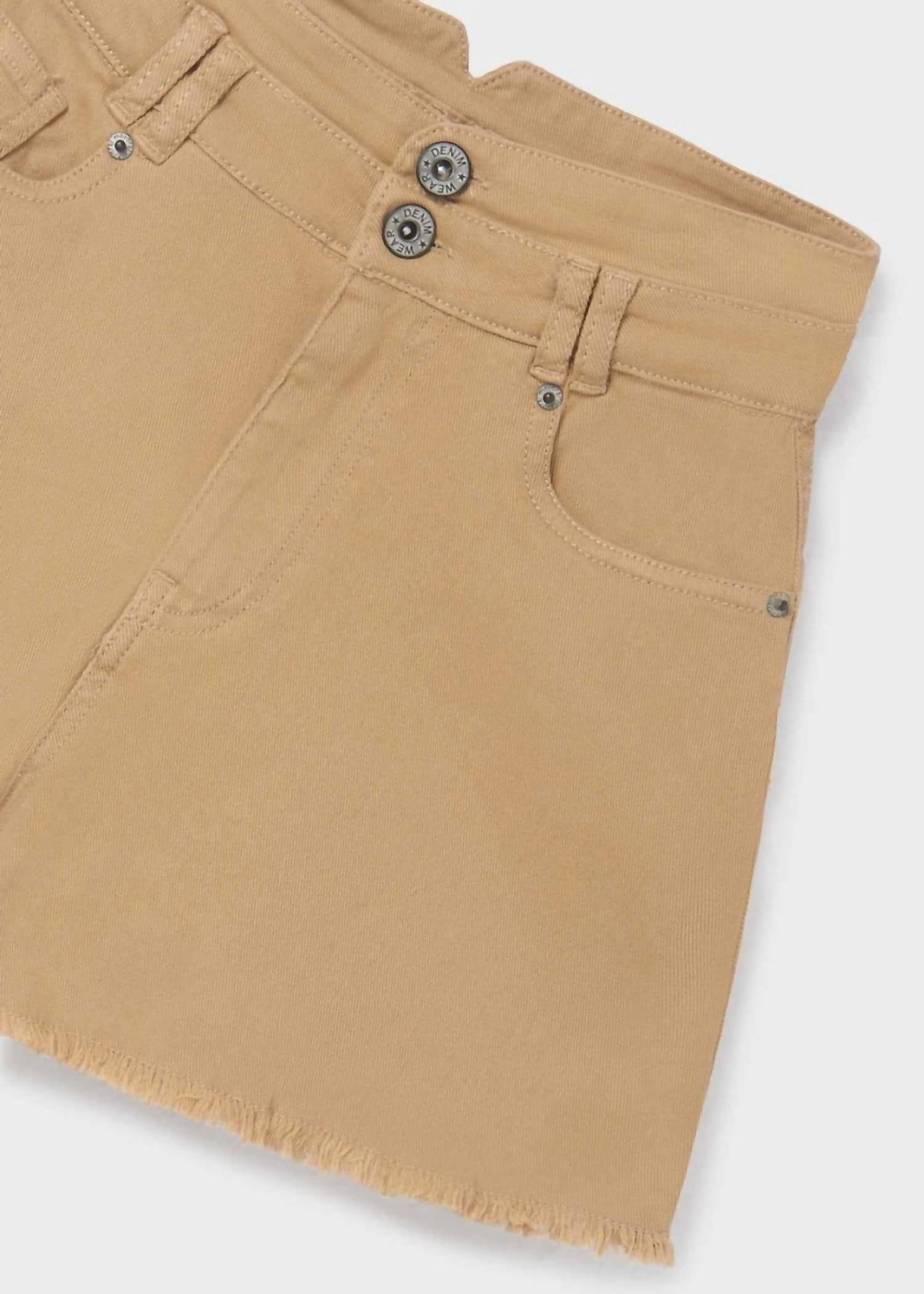 Mayoral - Girl's Frayed Twill Short