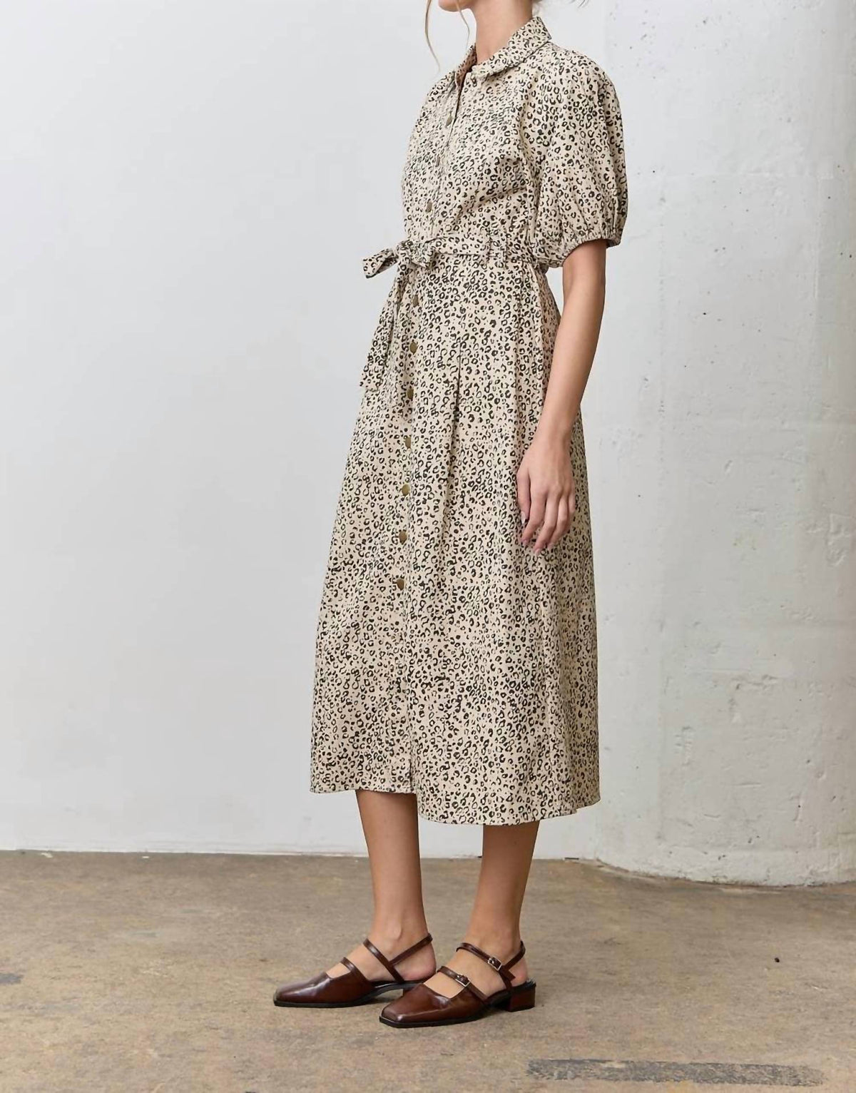 Polagram - Leopard Print Midi Dress