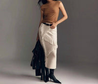 Derek Lam 10 Crosby - Women's Hestia Fringed Midi Sweater Skirt