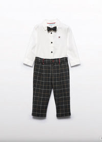 Abel & Lula - Boy's Knit Plaid Pants Set