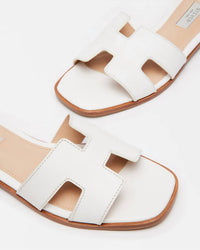 STEVE MADDEN Women's Haydn H Strap Leather Sandal in white - women's sandal - view 4