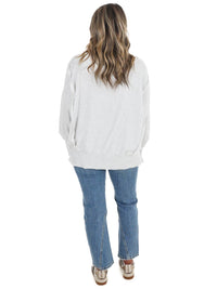 Ee:Some - Faded Varsity Print Pullover Top