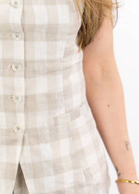 Olivaceous - Nora Linen Button Front Top