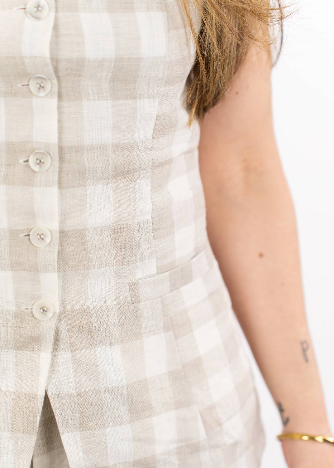 Olivaceous - Nora Linen Button Front Top