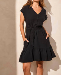 Tribal - Cap Sleeve Dress with Pockets