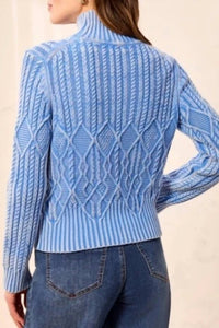Tribal - Mock Neck Sweater With Special Wash