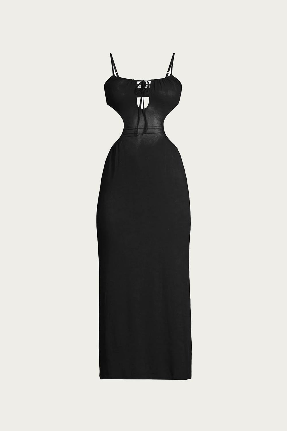 RUCHED CUTOUT MAXI COVER UP