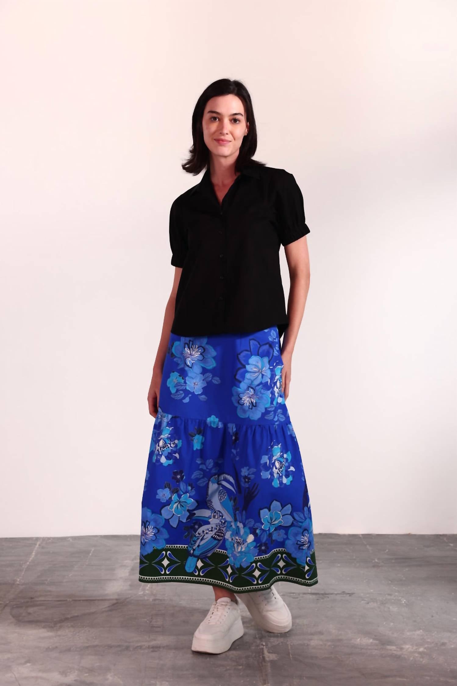 Maude Clover Top in black - women's blouse - alternate view