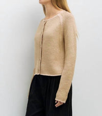 MOD REF Patty Cardigan in beige pink - women's cardigan - detail view