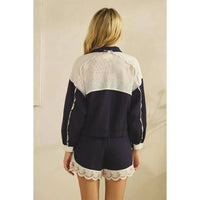 Veveret - Lace And Mesh Inset Track Jacket