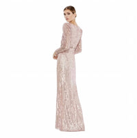 Mac Duggal - Women's Sequin Puff Sleeve Gown