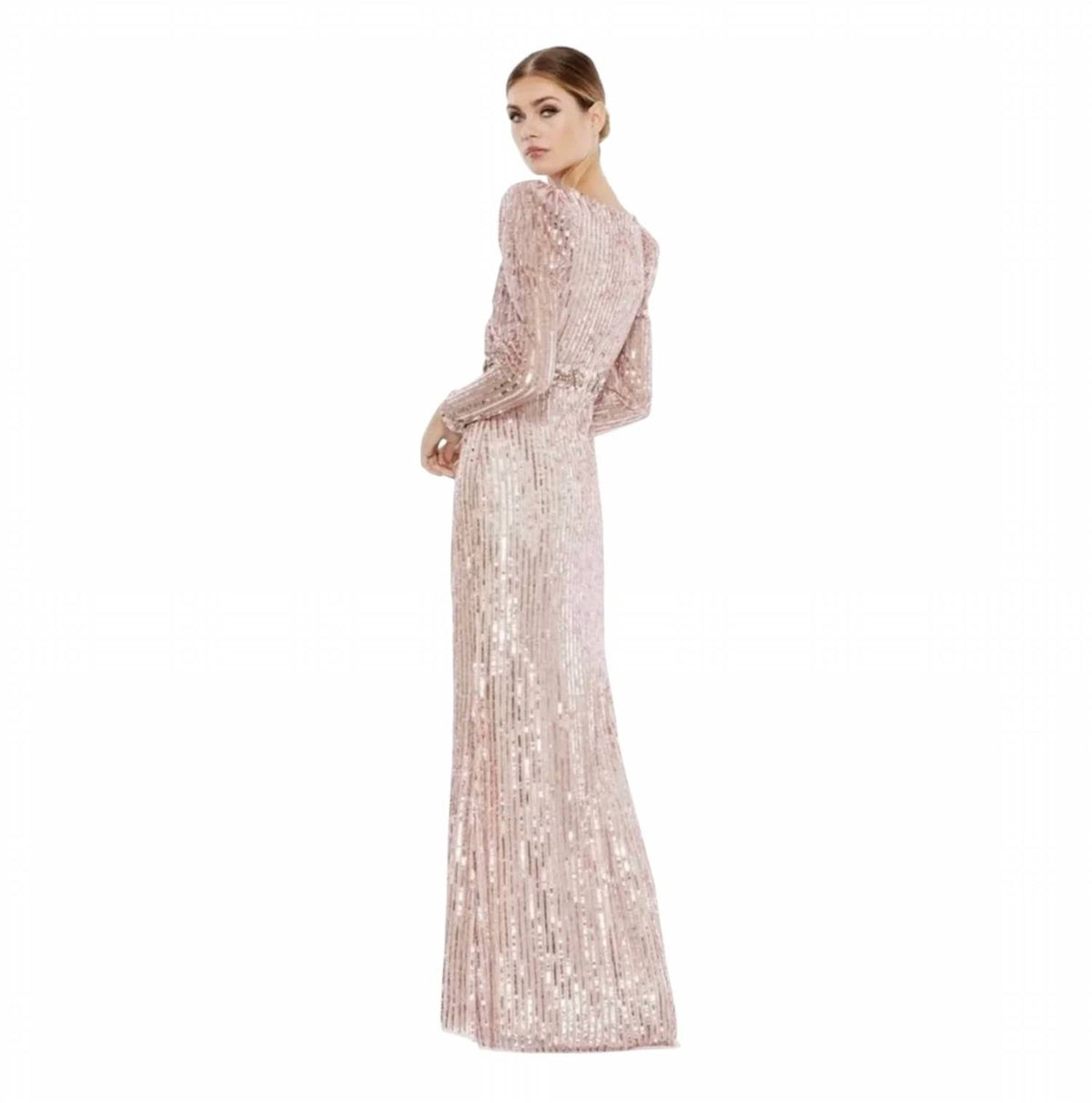 Mac Duggal - Women's Sequin Puff Sleeve Gown