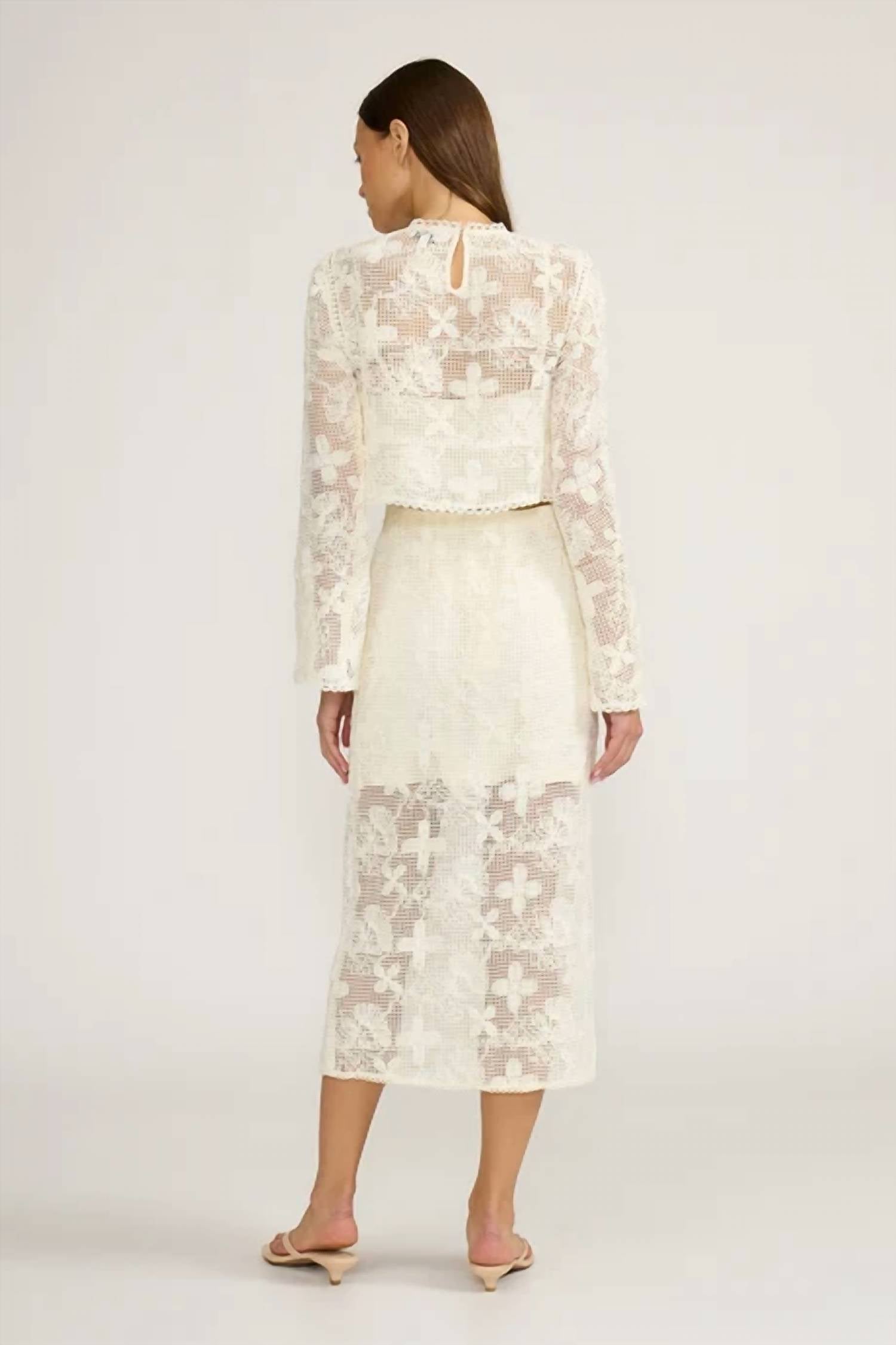 Lucy Paris - Priscilla Crochet Midi Skirt