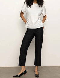 Sanctuary Shirred Waist Dolman Tee in white - women's t-shirt - detail view