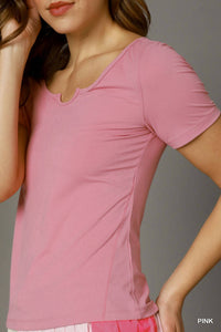 Umgee - Scallop Trim Fitted Tee