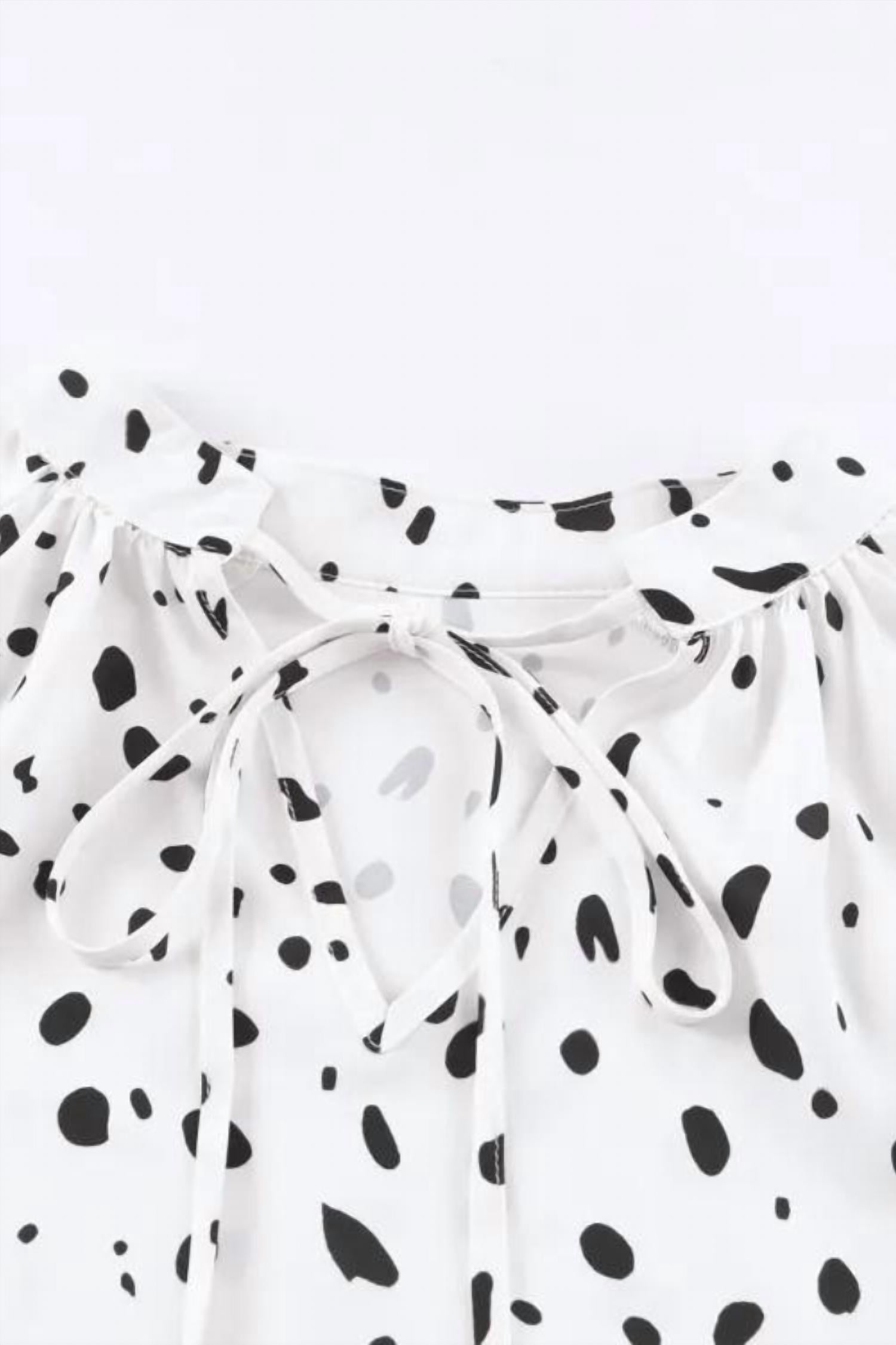 Shewin - Leopard Print Bishop Sleeves Blouse