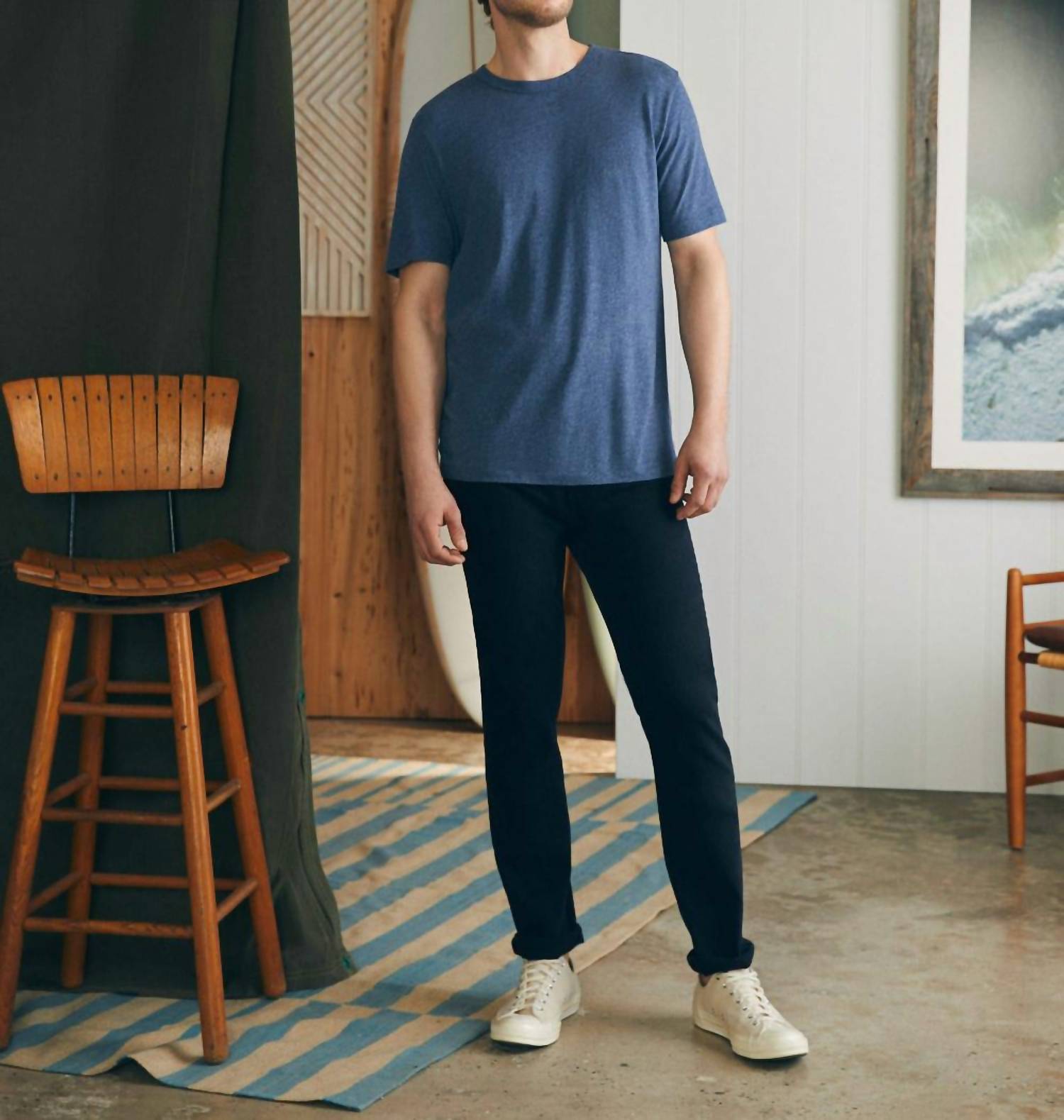Faherty - Short Sleeve Vintage Chambray Tee