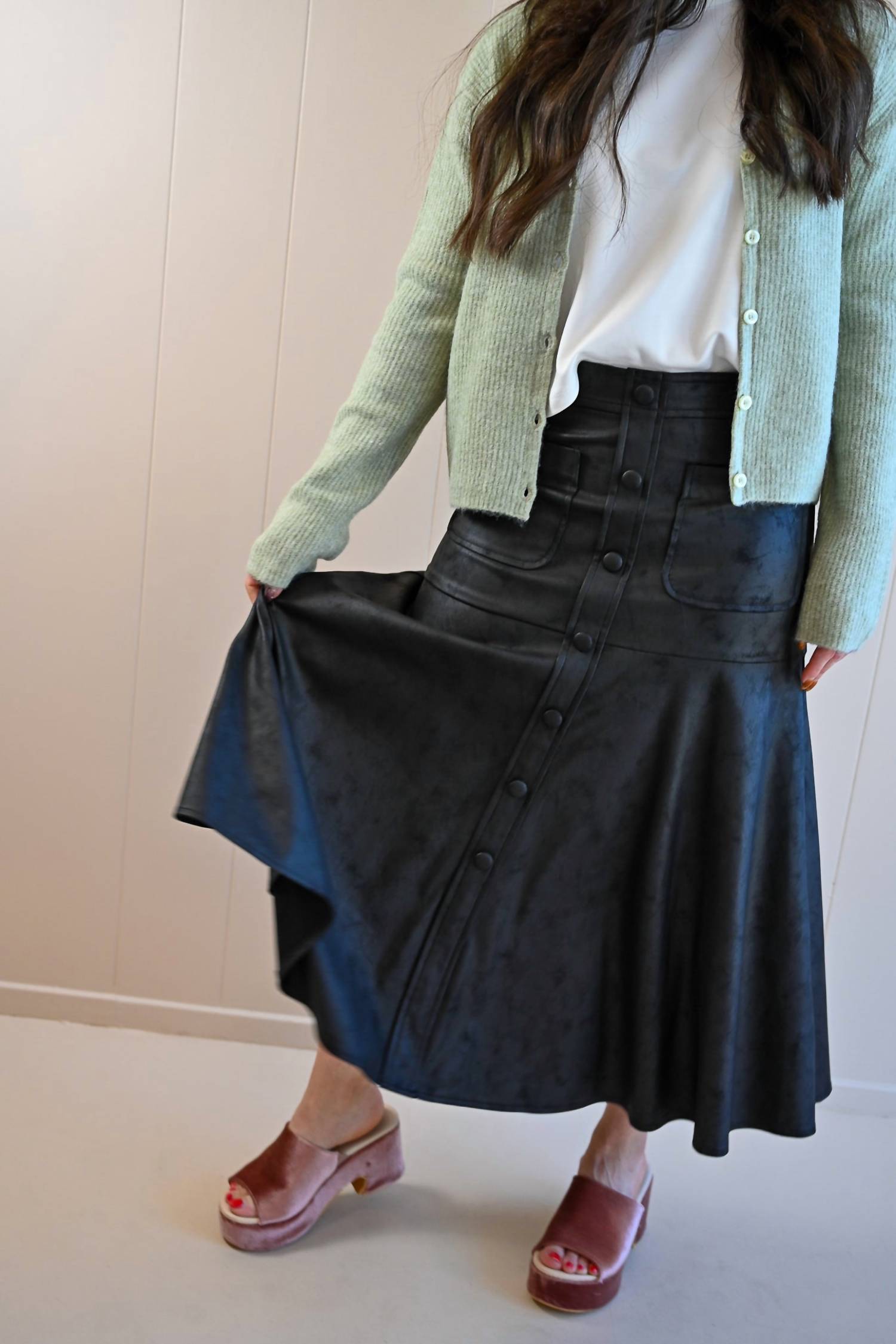 Traffic People - Women's Arena Suede Midi Skirt