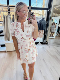 Lovestitch - Frances Floral Chiffon Mini Dress