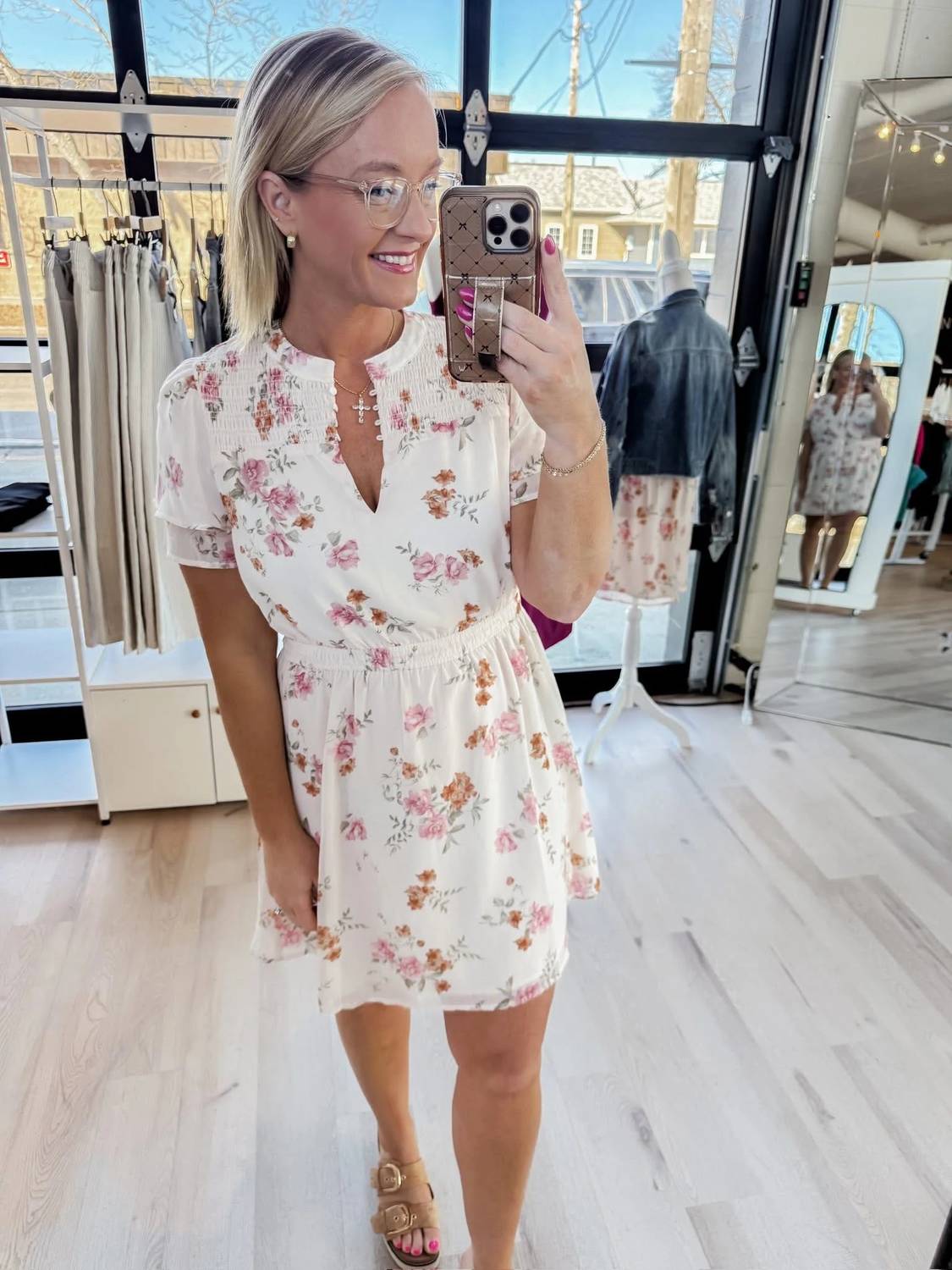 Lovestitch - Frances Floral Chiffon Mini Dress