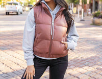 Grace And Lace - Butter Faux Leather Puffer Jacket