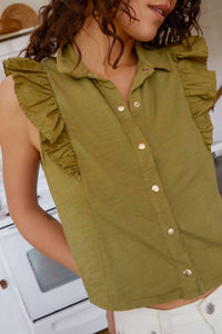 Nation Ltd - Archer Ruffle Button Top