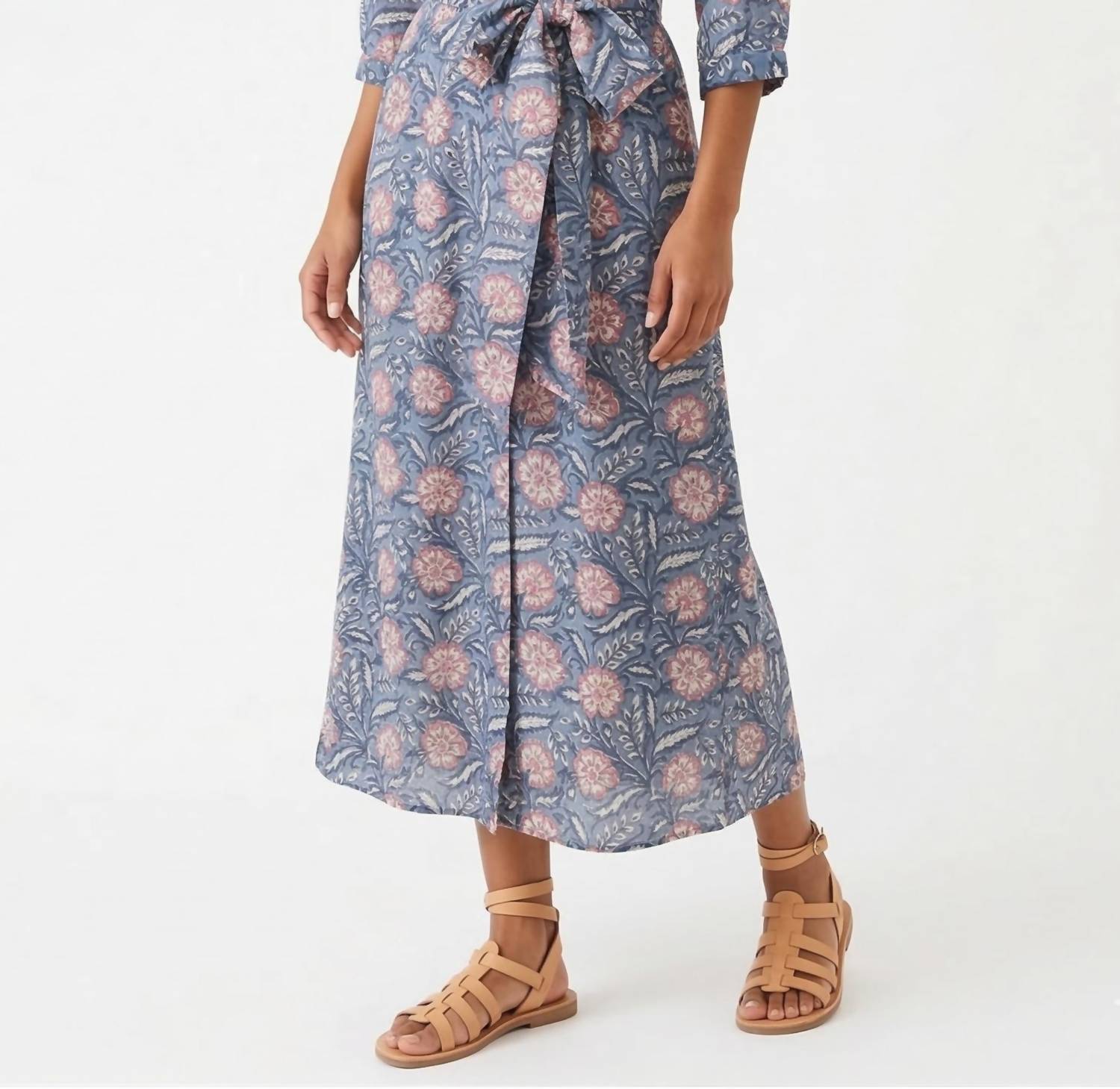 SOLEIL DE MER Rosey Maxi Dress in blue pink - women's dress