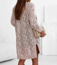 Lovesoft Willow Knit Cardigan in taupe - women's cardigan - detail view