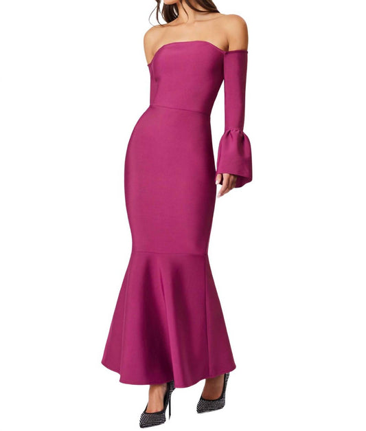 Elliatt - Ella Off-shoulder Bell Sleeve Gown