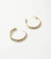 Native Gem - Women's Crystal Inlay Hoop Earrings