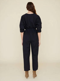 XIRENA Kenton Elbow Sleeve Jumpsuit in black - women's pants - detail view