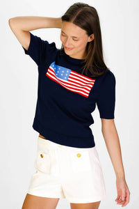 Duffield Lane - Puff Sleeve Flag Sweater