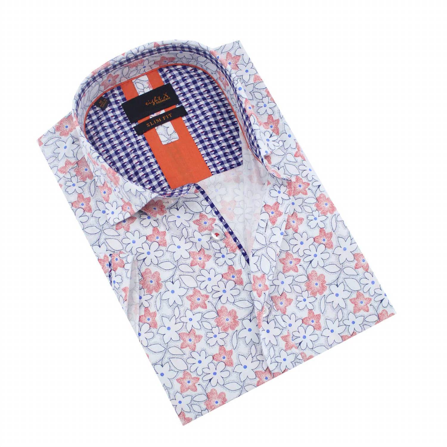 Eight X - Men's Geranium Flower Short Sleeve Shirt