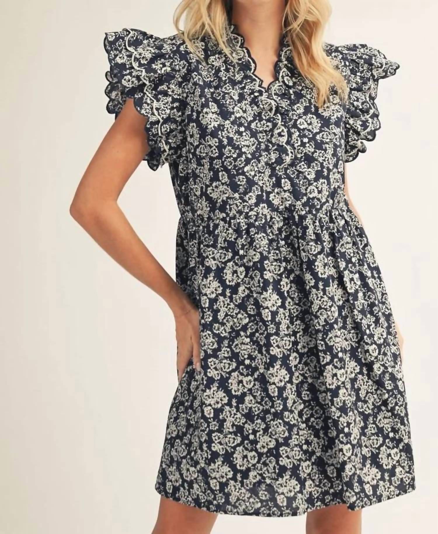 Jodifl - Embroidered Scallop Dress