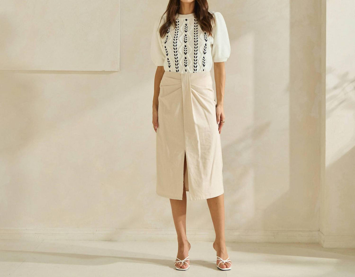 Able - Begged and Pleated Midi Skirt