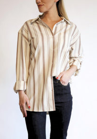 Able - Harris Oversized Button Down Shirt - brown - button - down - shirts - clothing