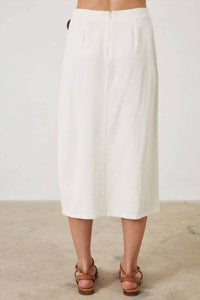 Able - Linen Blend Wrap Midi Skirt