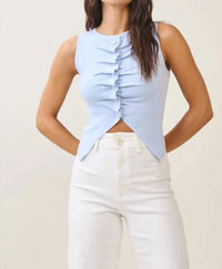 Able - Pleated Sleeveless Sweater Top