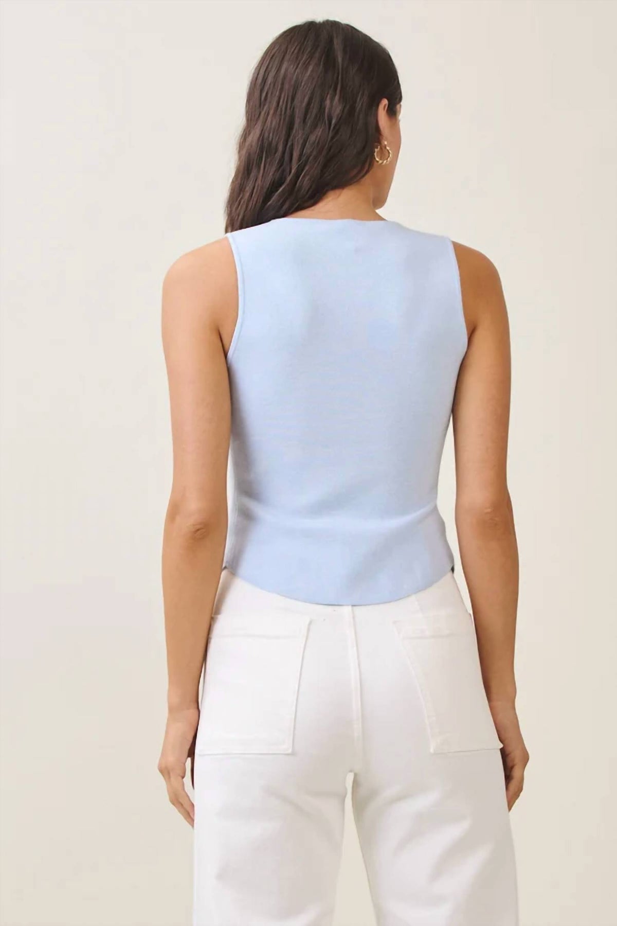 Able - Pleated Sleeveless Sweater Top
