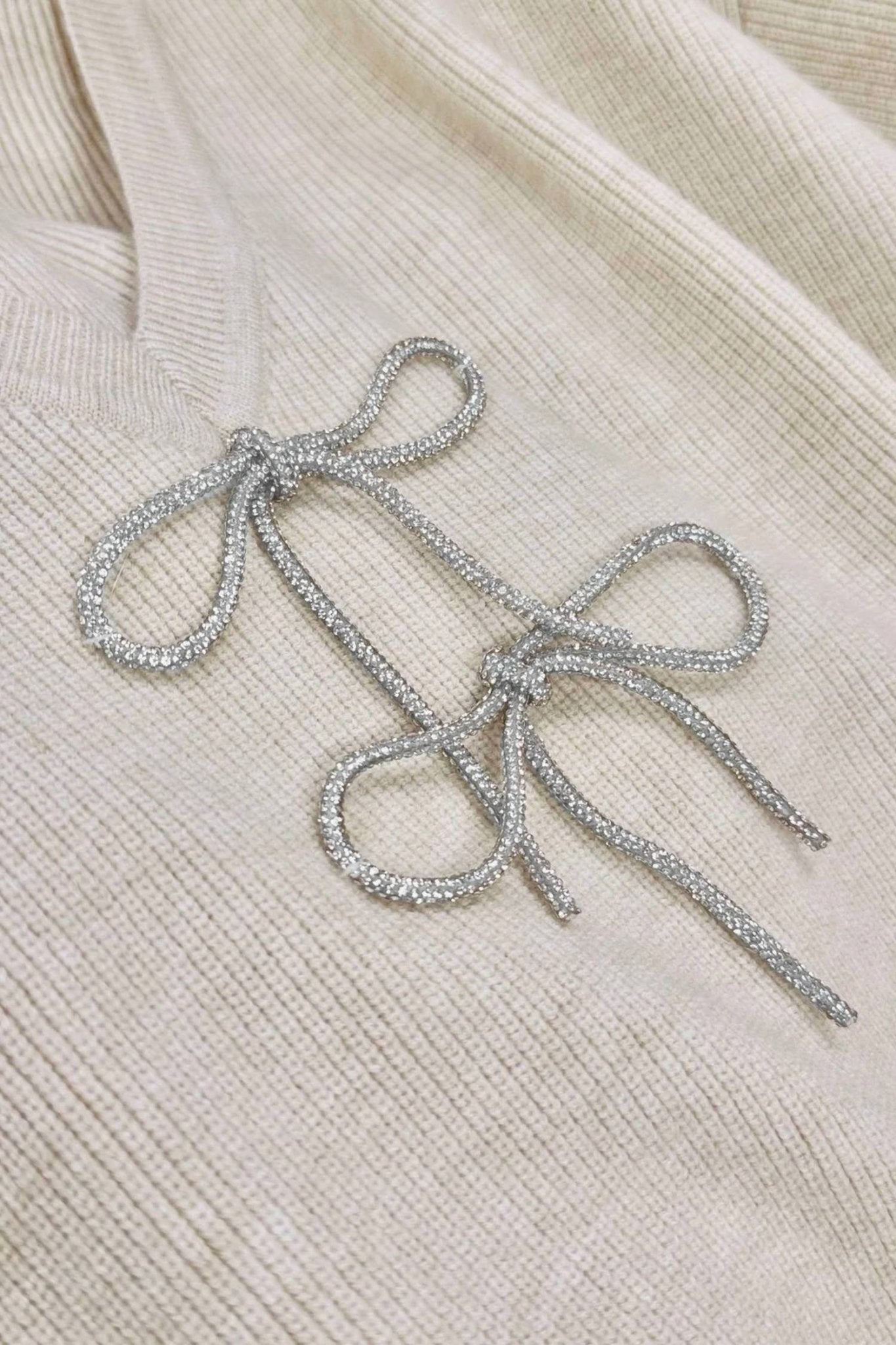 Able - Rhinestone Bow Sweater - clothing - shirts - solid