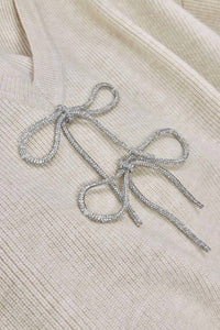 Able - Rhinestone Bow Sweater - clothing - shirts - solid