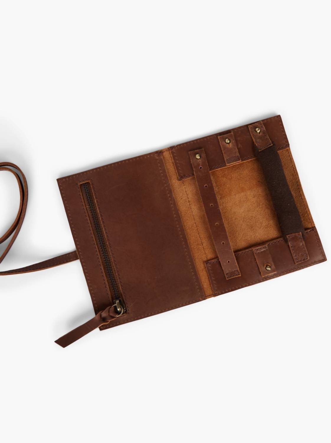 Able - Sarah Jewelry Roll - brown - home - jewelry - holders