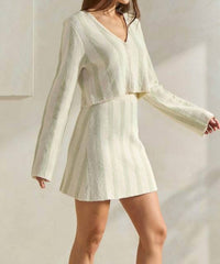 Able - Striped Terry Sweater Skirt