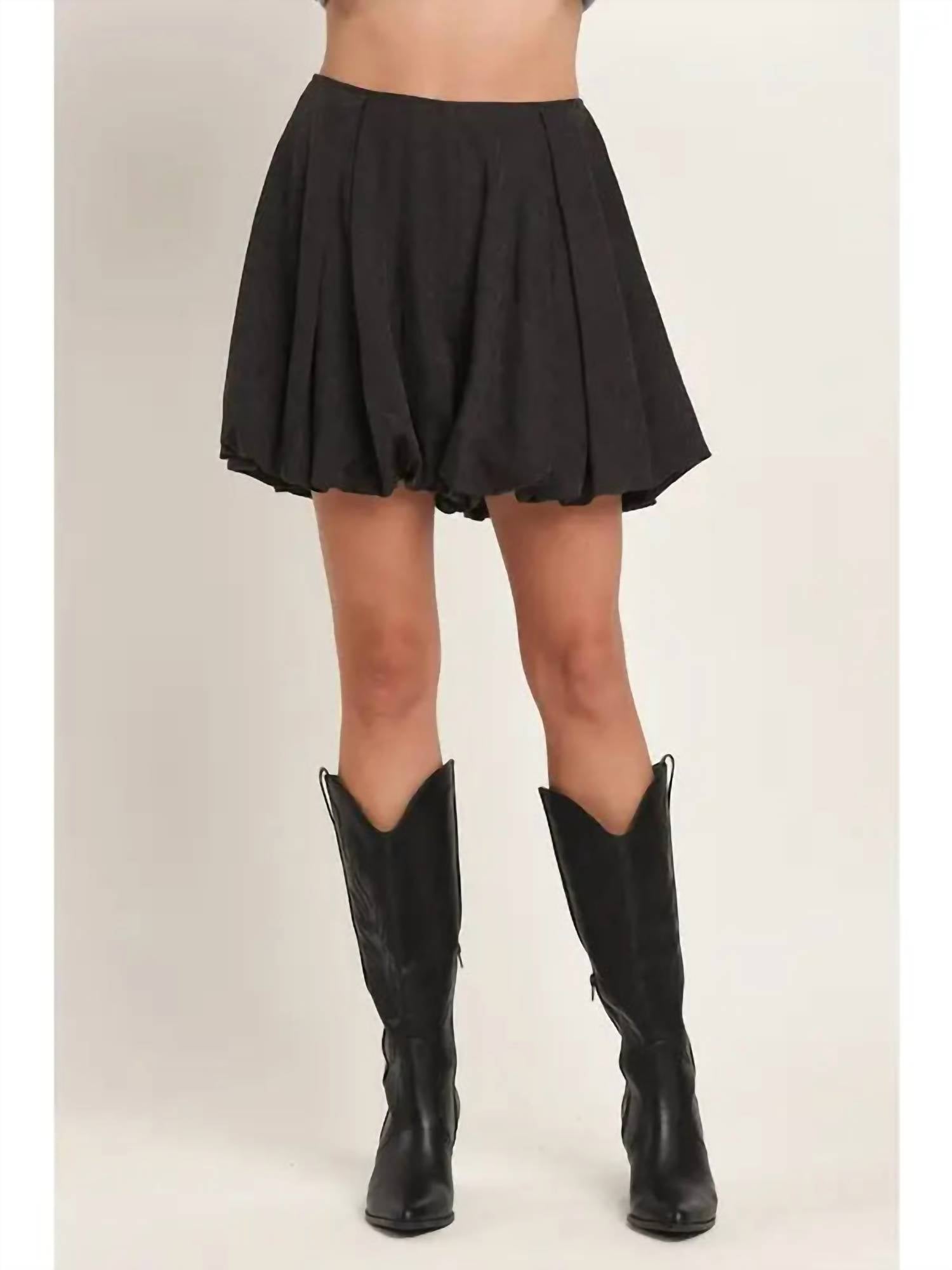 Able - Suede Balloon Skort - black - clothing - shorts