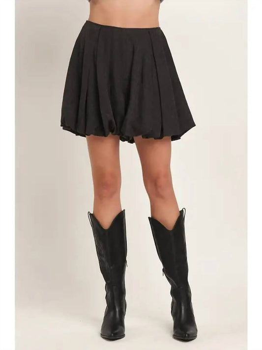 Able - Suede Balloon Skort - black - clothing - shorts
